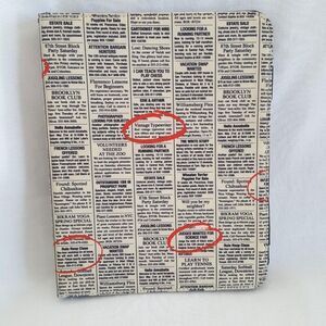 Kate Spade New York Newspaper Print Black Tablet Folio Case